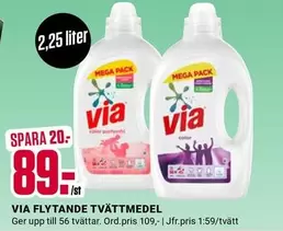Via - FLYANDE TVÄTTMEDEL