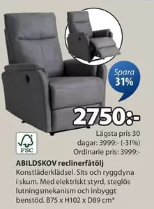 reclinerfåtölj