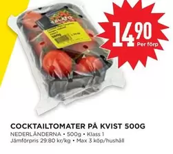 COCKTAILTOMATER PÅ KVIST 500G