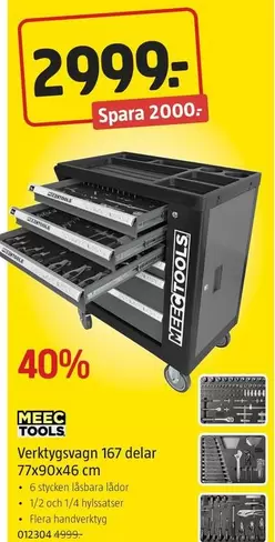 Meec Tools - Verktygsvagn 167 delar