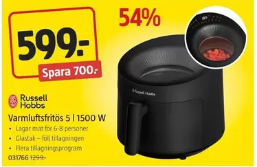 Varmluftsfritös 5 l 1500 W