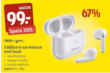 Trådlösa in ear-hörlurar med touch