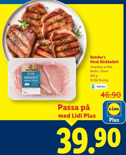 Färsk fläskkotlett