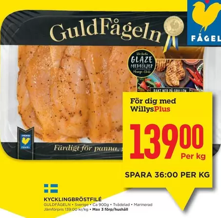 Guldfågeln - KYCKLINGBRÖSTFILE
