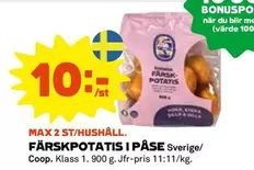 Coop - FÄRSKPOTATIS I PÅSE