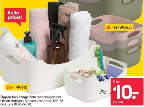 Öppen förvaringslåda Modulanpassad