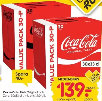 coca-cola - läsk Original och Zero
