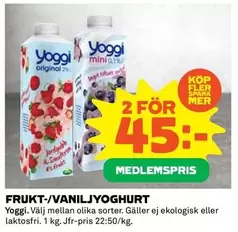 yoggi - FRUKT-/VANILJYOGHURT