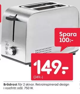 Brödrost för 2 skivor