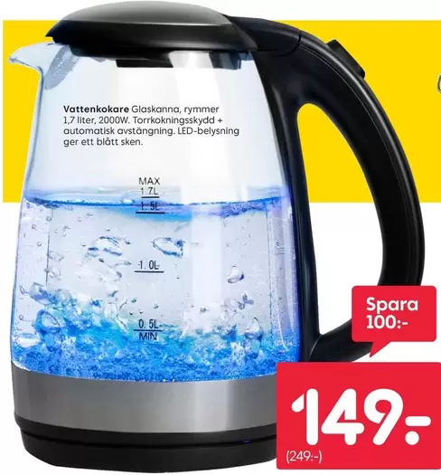 Vattenkokare Glaskanna