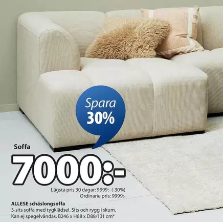 ALLESE schäslongsoffa