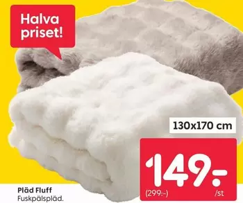 Plåd Fluff Fuskpälsplad