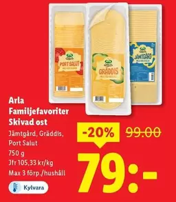 Arla - Familjefavoriter Skivad ost