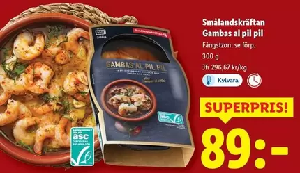 Smålandskräftan - Gambas al pil pil
