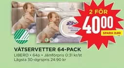 Libero - VÄTSERVETTER 64-PACK