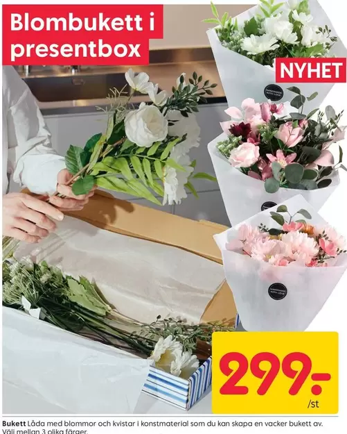 Blombukett i presentbox