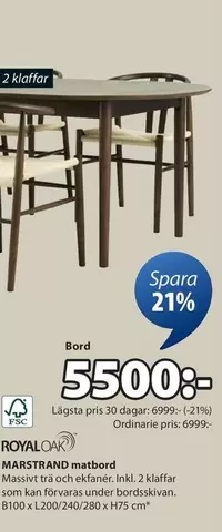 MARSTRAND matbord