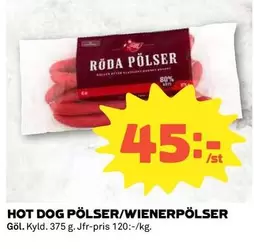 HOT DOG PÖLSER/WIENERPÖLSER