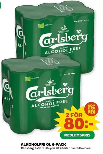 Carlsberg - ALKOHOLFRI ÖL 6-PACK