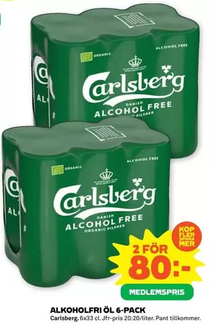 Carlsberg - ALKOHOLFRI ÖL 6-PACK