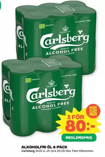 Carlsberg - ALKOHOLFRI ÖL 6-PACK
