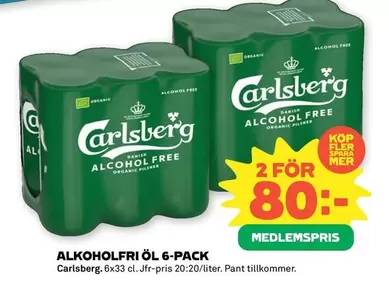Carlsberg - ALKOHOLFRI ÖL 6-PACK