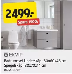 Badrumsset Underskåp: 80x60x46 cm
Spegelskåp: 80x70x14 cm