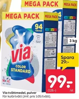 Via - tvättmedel, pulver
