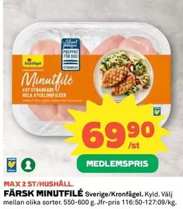Kronfågel - FÄRSK MINUTFILÉ