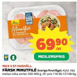 Kronfågel - FÄRSK MINUTFILÉ