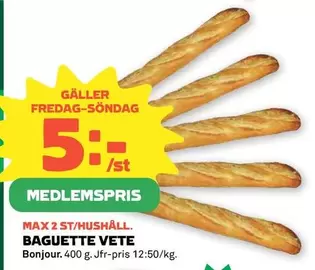 Bonjour - BAGUETTE VETE