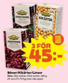 Zeta - Bönor/Kikärtor/Linser