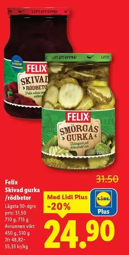 Felix - Skivad gurka /rödbetor