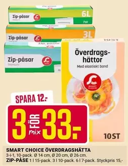 Smart - Överdragshätta, Zip-påse
