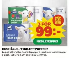 Lambi - HUSHÅLLS-/TOALETTPAPPER