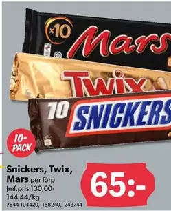 Mars - Snickers, Twix,