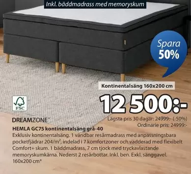 Comfort - GC7S kontinentalsäng