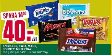 bounty - TWIX, MARS, BOUNTY, MILKYWAY, SNICKERS