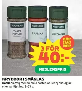 Kockens - KRYDDORI SMÅGLAS