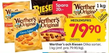 Riesen - Werther's och  Olika sorter