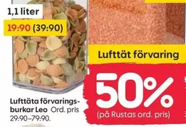 Lufttäta förvarings- burkar Leo