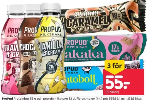 Extra - Proteinbar, proteinmilkshake