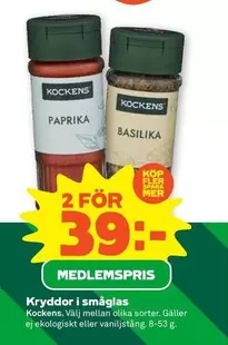 Kockens - Kryddor i småglas