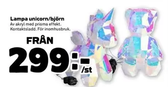 Lampa unicorn/björn