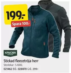 Stickad fleecetröja herr