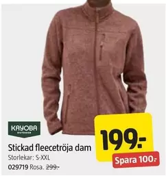 Stickad fleecetröja dam