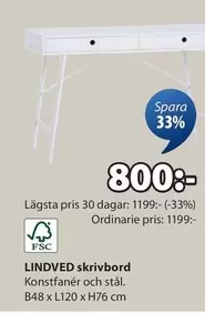 LINDVED skrivbord