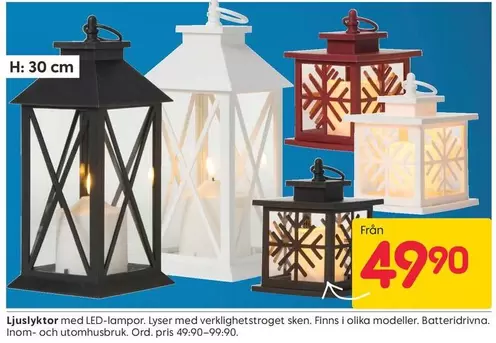 Ljuslyktor med LED-lampor