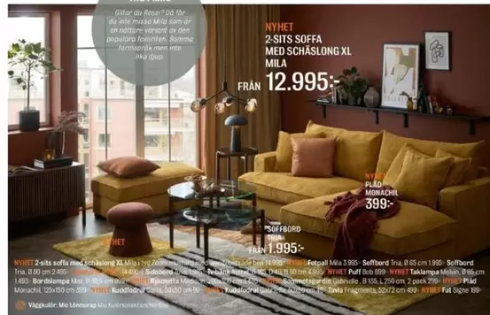 Bob - 2-SITS SOFFA MED SCHASLONG XL MILA