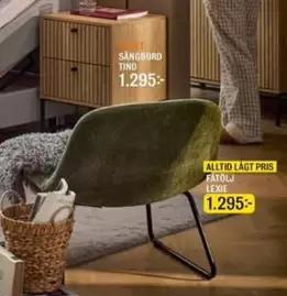 SÄNGBORD TINO, FÅTÖLJ LEXIE